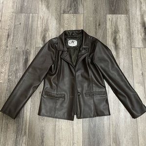 Dark brown leather jacket